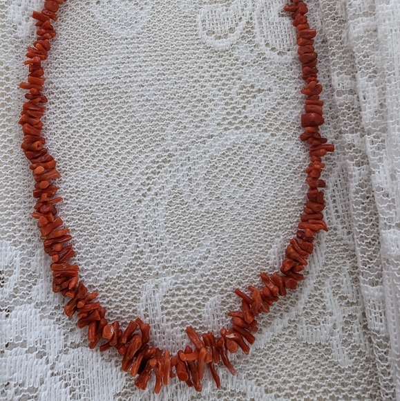 Vintage branch coral necklace, Natural salmon coral - Picture 7 of 10